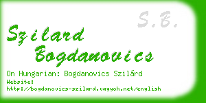 szilard bogdanovics business card