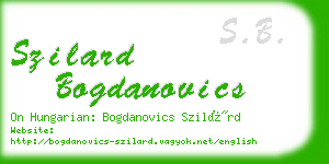 szilard bogdanovics business card